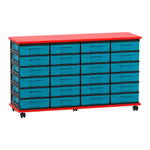 Flexeo® Fahrbares Containersystem mit Ablage, 24 kleine Boxen