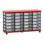 Flexeo® Fahrbares Containersystem mit Ablage, 24 kleine Boxen