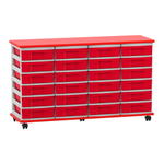 Flexeo® Fahrbares Containersystem mit Ablage, 24 kleine Boxen