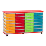 Flexeo® Fahrbares Containersystem mit Ablage, 24 kleine Boxen