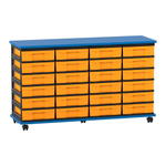 Flexeo® Fahrbares Containersystem mit Ablage, 24 kleine Boxen