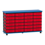 Flexeo® Fahrbares Containersystem mit Ablage, 24 kleine Boxen