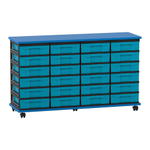 Flexeo® Fahrbares Containersystem mit Ablage, 24 kleine Boxen
