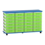 Flexeo® Fahrbares Containersystem mit Ablage, 24 kleine Boxen