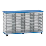 Flexeo® Fahrbares Containersystem mit Ablage, 24 kleine Boxen