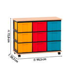 Flexeo® Fahrbares Containersystem mit Ablage, 9 große Boxen - 815005 a