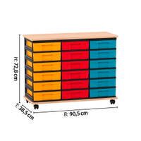 Flexeo® Fahrbares Containersystem mit Ablage, 18 kleine Boxen – Bild 124
