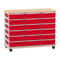 Flexeo® Fahrbares Containersystem mit Ablage, 18 kleine Boxen