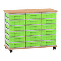 Flexeo® Fahrbares Containersystem mit Ablage, 18 kleine Boxen