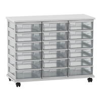 Flexeo® Fahrbares Containersystem mit Ablage, 18 kleine Boxen