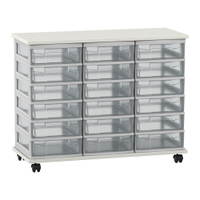 Flexeo® Fahrbares Containersystem mit Ablage, 18 kleine Boxen