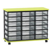 Flexeo® Fahrbares Containersystem mit Ablage, 18 kleine Boxen
