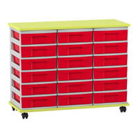 Flexeo® Fahrbares Containersystem mit Ablage, 18 kleine Boxen