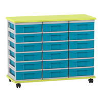 Flexeo® Fahrbares Containersystem mit Ablage, 18 kleine Boxen