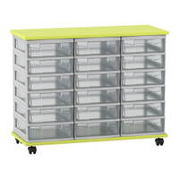 Flexeo® Fahrbares Containersystem mit Ablage, 18 kleine Boxen