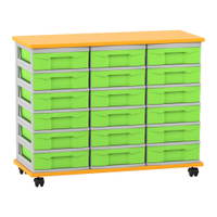 Flexeo® Fahrbares Containersystem mit Ablage, 18 kleine Boxen