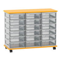 Flexeo® Fahrbares Containersystem mit Ablage, 18 kleine Boxen