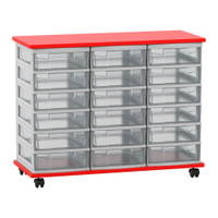Flexeo® Fahrbares Containersystem mit Ablage, 18 kleine Boxen