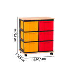 Flexeo® Fahrbares Containersystem mit Ablage, 6 große Boxen - 815007 a