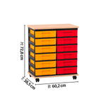 Flexeo® Fahrbares Containersystem mit Ablage, 12 kleine Boxen - 815008 a