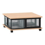 Flexeo® Fahrbares Containersystem mit Ablage, 4 große Boxen