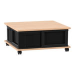 Flexeo® Fahrbares Containersystem mit Ablage, 4 große Boxen
