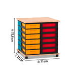 Flexeo® Fahrbares Containersystem mit Ablage, 24 kleine Boxen - 815012 a