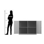 Flexeo® Unterschrank, 4 Fächer, Breite 126,4 cm - 816008 P07