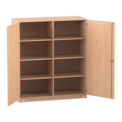 Flexeo® Schrank, 8 Fächer, Mittelwand, 2 Türen, Breite 126,4 cm