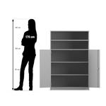 Flexeo® Schrank, 5 Fächer, 2 Halbtüren, Breite 94,4 cm - 817012 P07