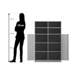 Flexeo® Schrank, 10 Fächer, Mittelwand, 2 Halbtüren, Breite 94,4 cm - 817013 P07