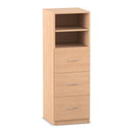 Flexeo® Schrank, 3 große Schubladen, 2 Fächer, Breite 48,1 cm
