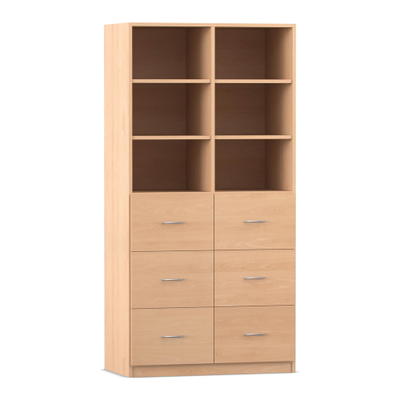 Flexeo® Schrank, 6 Hängeregister, 6 Fächer, Mittelwand, Breite 94,4 cm