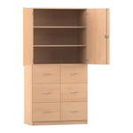 Flexeo® Schrank, 6 Hängeregister, 3 Fächer, 2 Türen, Breite 94,4 cm