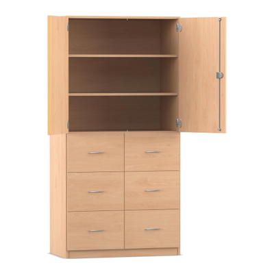 Flexeo® Schrank, 6 Hängeregister, 3 Fächer, 2 Türen, Breite 94,4 cm