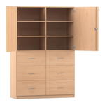 Flexeo® Schrank, 6 Hängeregister, 6 Fächer, 2 Türen, Breite 126,4 cm