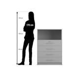 Flexeo® Schrank, 4 kleine Schubladen, oben 1 Fach = 3 Ordnerhöhen - 818068 P07