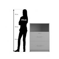 Flexeo® Schrank, 2 große Schubladen, oben 1 Fach = 3 Ordnerhöhen - 818069 P07