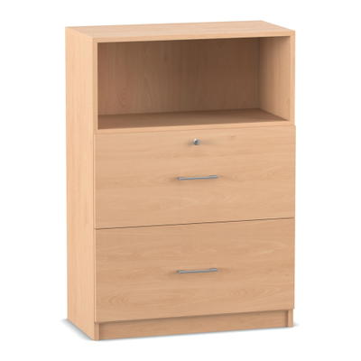 Flexeo® Schrank, 2 große Schubladen, oben 1 Fach = 3 Ordnerhöhen