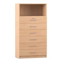 Flexeo® Schrank, 6 kleine Schubladen, oben 1 Fach = 4 Ordnerhöhen