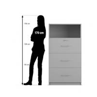 Flexeo® Schrank, 3 große Schubladen, oben 1 Fach = 4 Ordnerhöhen - 818071 P07