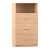 Flexeo® Schrank, 3 große Schubladen, oben 1 Fach = 4 Ordnerhöhen