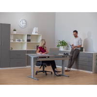Flexeo® Schrank, 2 große Schubladen, oben 2 Fächer = 4 Ordnerhöhen - 818073 k
