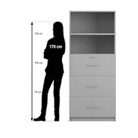 Flexeo® Schrank, 3 große Schubladen, oben 2 Fächer = 5 Ordnerhöhen - 818075 P07