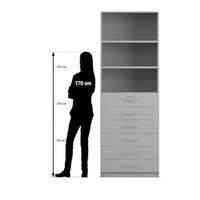Flexeo® Schrank, 6 kleine Schubladen, oben 3 Fächer = 6 Ordnerhöhen – Bild 6
