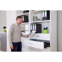 Flexeo® Schrank, 6 kleine Schubladen, oben 3 Fächer = 6 Ordnerhöhen - 818078 l