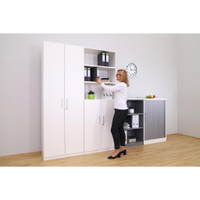 Flexeo® Schrank, 3 große Schubladen, oben 3 Fächer = 6 Ordnerhöhen – Bild 5