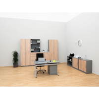Flexeo® Schrank, 3 große Schubladen, oben 3 Fächer = 6 Ordnerhöhen – Bild 7