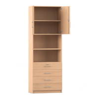 Flexeo® Kombi-Schrank, 4 kleinen Schubladen = 6 Ordnerhöhen
