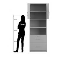 Flexeo® Kombi-Schrank, 2 großen Schubladen = 6 Ordnerhöhen - 818081 P07